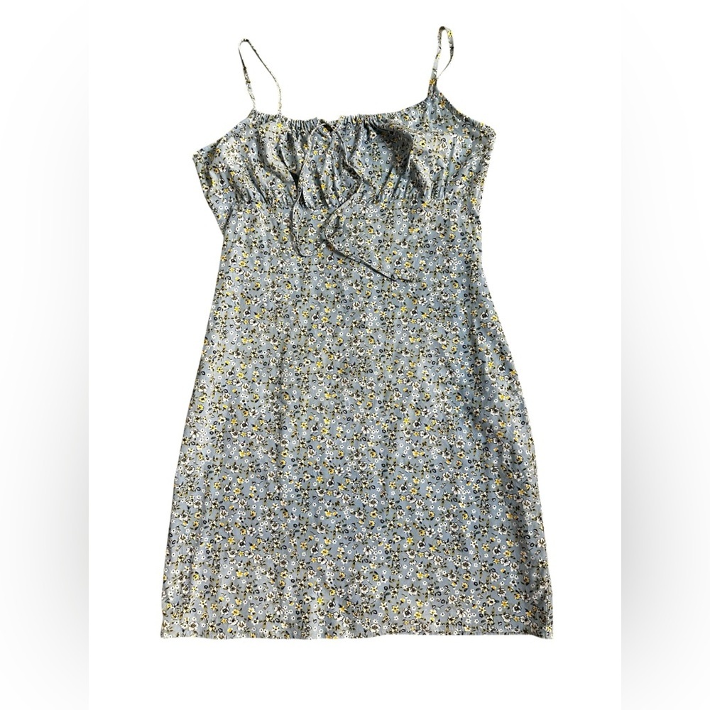 Vintage Y2K blue floral dress, cotton, medium